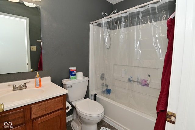 9237 Ogden Dunes Ct, Camby, IN 46113 - full bath with vanity, shower / tub combo, and a textured wall