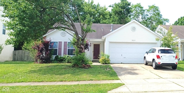 9237 Ogden Dunes Ct, Camby, IN 46113 - ranch-style house featuring driveway, an attached garage, and a front yard
