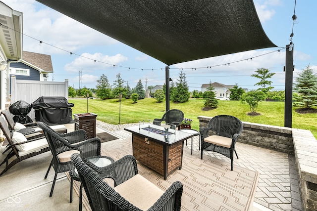 15097 Thoroughbred Dr, Fishers, IN 46040 - view of patio with a fire pit and area for grilling