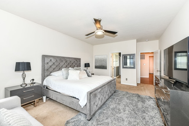 15097 Thoroughbred Dr, Fishers, IN 46040 - carpeted bedroom with a ceiling fan and baseboards