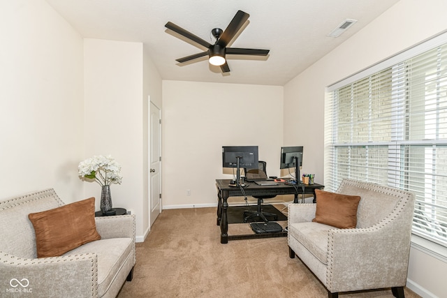 15097 Thoroughbred Dr, Fishers, IN 46040 - office space featuring ceiling fan and light carpet