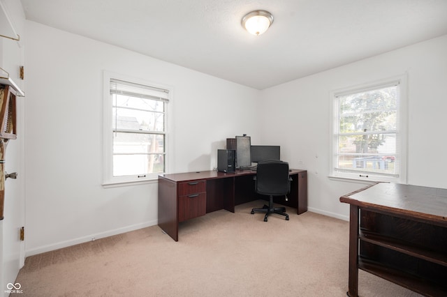 6640 E Washington St, Indianapolis, IN 46219 - office area with healthy amount of natural light, light carpet, and baseboards