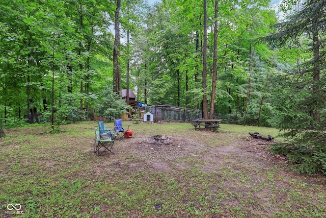 2640 S Silcox Rd, Paragon, IN 46166 - view of yard featuring a wooded view