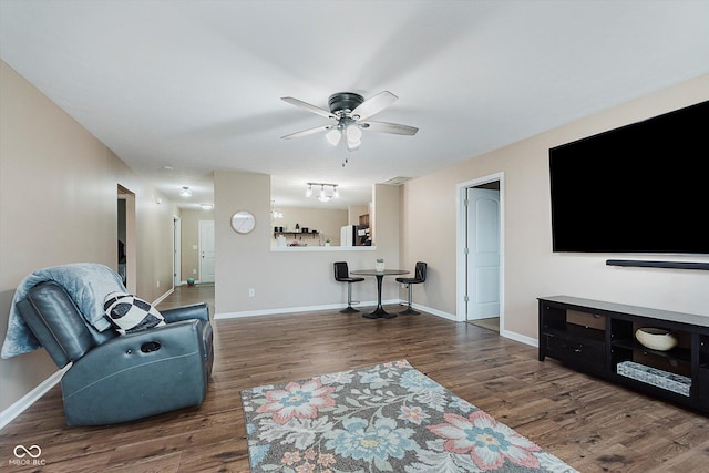 11521 Short Iron Ln, Indianapolis, IN 46235 - living room with wood finished floors and ceiling fan