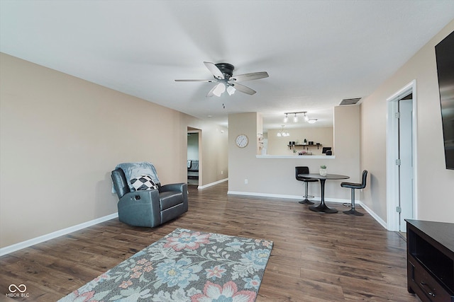 11521 Short Iron Ln, Indianapolis, IN 46235 - sitting room with wood finished floors and ceiling fan