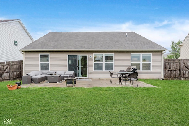 11521 Short Iron Ln, Indianapolis, IN 46235 - rear view of house featuring an outdoor hangout area, a patio area, and a fenced backyard
