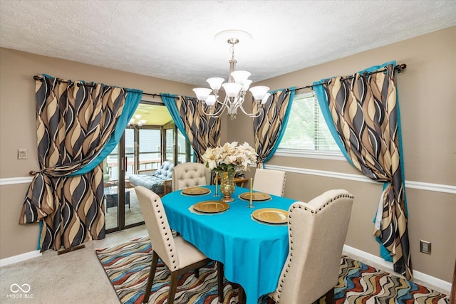 4965 Hawthorne Way, Avon, IN 46123 - carpeted dining room with a chandelier and a textured ceiling