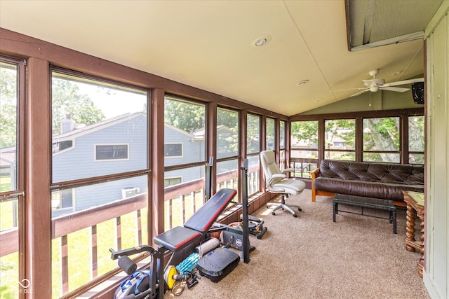4965 Hawthorne Way, Avon, IN 46123 - sunroom featuring lofted ceiling and ceiling fan