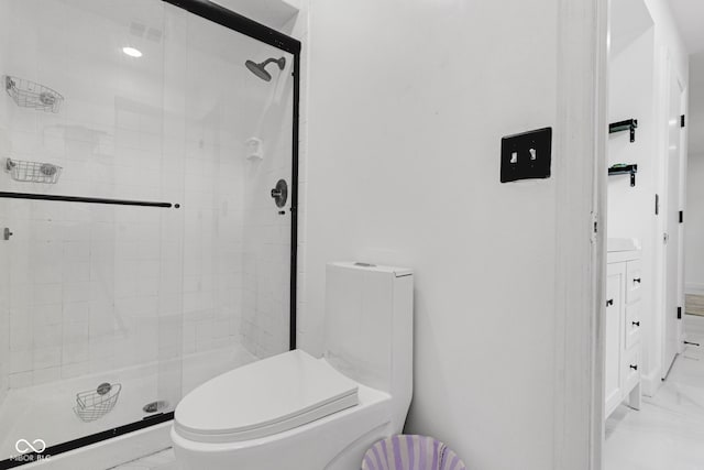 3141 Citadel Ct, Indianapolis, IN 46268 - bathroom featuring marble look tile flooring and a stall shower