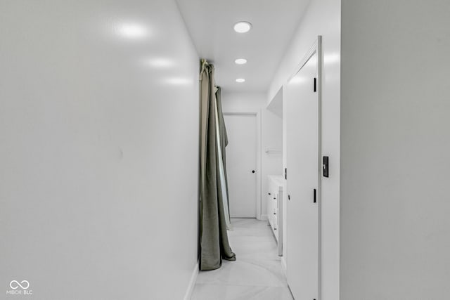3141 Citadel Ct, Indianapolis, IN 46268 - corridor featuring recessed lighting and light marble finish floors