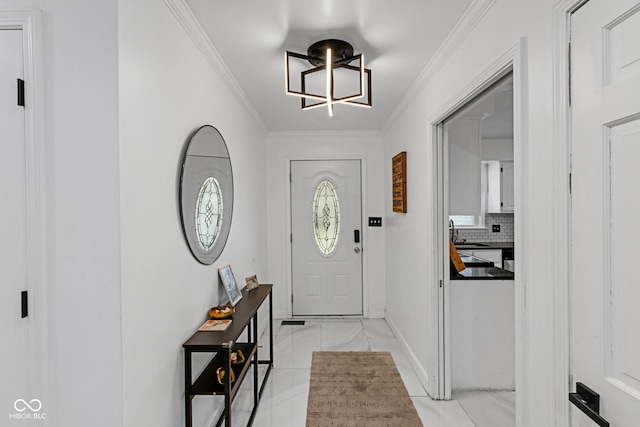 3141 Citadel Ct, Indianapolis, IN 46268 - entrance foyer featuring ornamental molding and baseboards