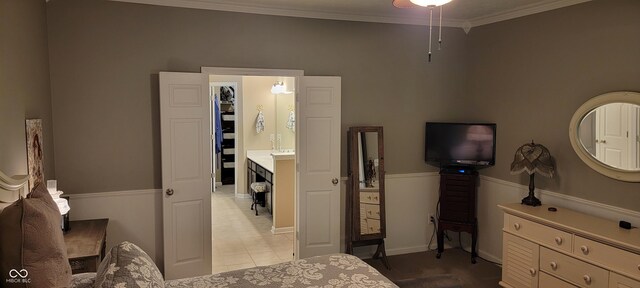 4232 Parliament Way, Avon, IN 46123 - bedroom with crown molding, baseboards, and tile patterned flooring