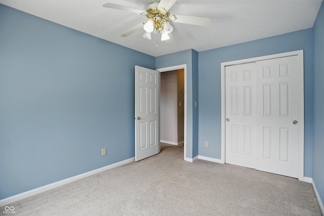 10410 Trillium Ct, Noblesville, IN 46060 - unfurnished bedroom featuring carpet floors, baseboards, a closet, and ceiling fan