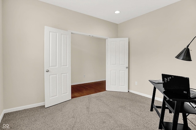 13528 Cuppertino Ln, Carmel, IN 46074 - office area featuring carpet floors and recessed lighting