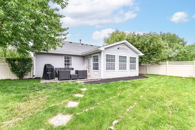 5651 Pine Knoll Blvd, Noblesville, IN 46062 - rear view of house featuring an outdoor hangout area and a shingled roof