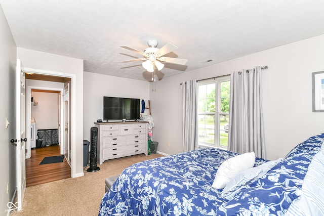 5651 Pine Knoll Blvd, Noblesville, IN 46062 - carpeted bedroom featuring baseboards and a ceiling fan