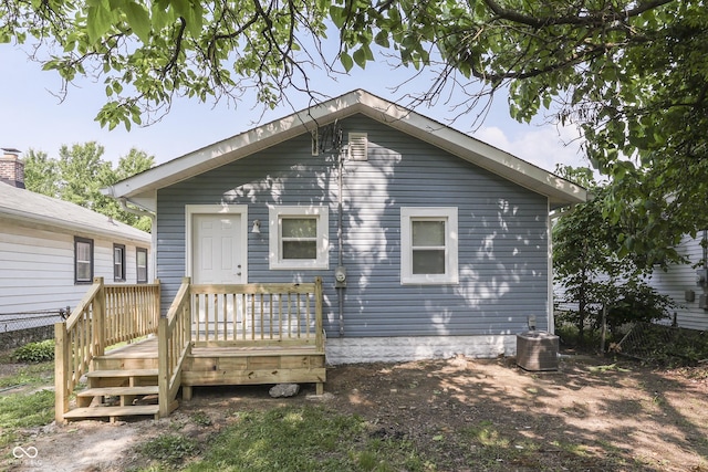 2945 N Denny St, Indianapolis, IN 46218 - rear view of property with a wooden deck