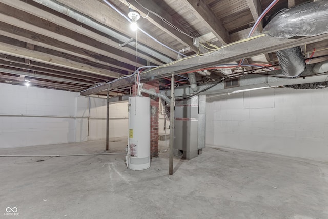 2945 N Denny St, Indianapolis, IN 46218 - unfinished below grade area featuring water heater