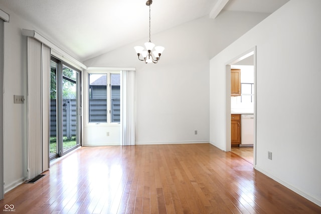 4462 Carya Sq, Columbus, IN 47201 - spare room featuring a chandelier, light wood-style floors, and baseboards