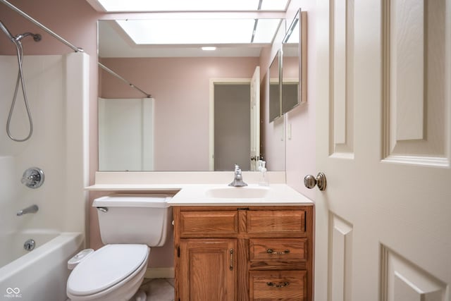 4462 Carya Sq, Columbus, IN 47201 - full bathroom with toilet, tub / shower combination, vanity, and a skylight