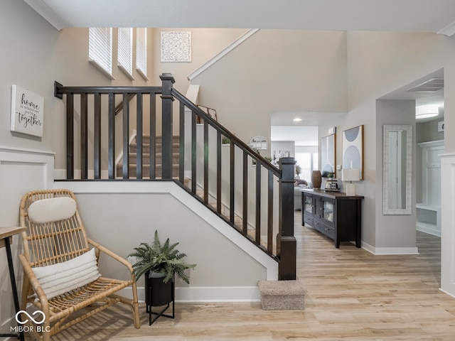 5684 Autumn Trl, Brownsburg, IN 46112 - stairway with wood finished floors, baseboards, and recessed lighting