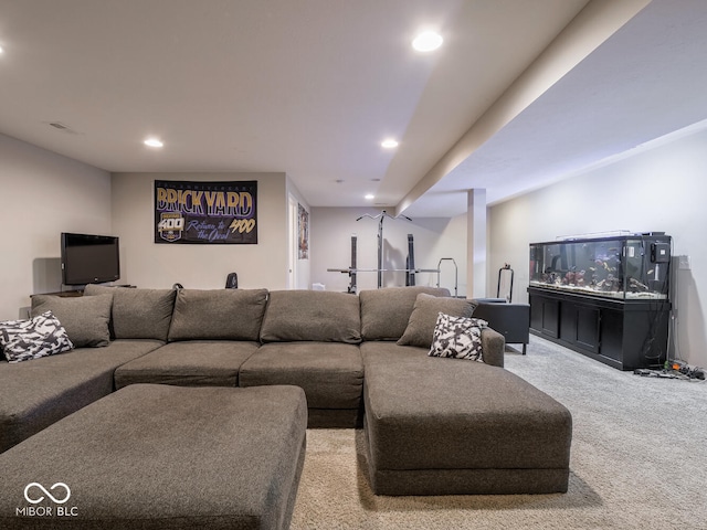 5684 Autumn Trl, Brownsburg, IN 46112 - carpeted living area featuring recessed lighting