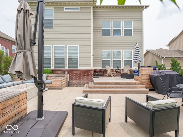 5684 Autumn Trl, Brownsburg, IN 46112 - rear view of property with a patio and outdoor lounge area