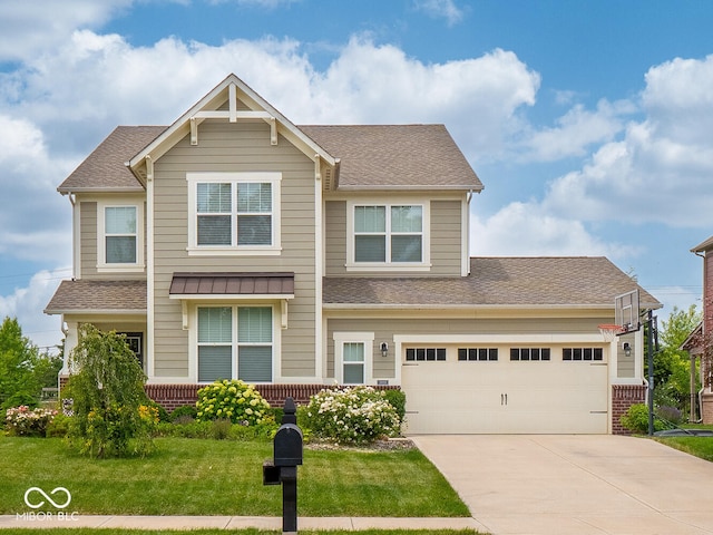 5684 Autumn Trl, Brownsburg, IN 46112 - craftsman-style home featuring concrete driveway, a front lawn, and roof with shingles