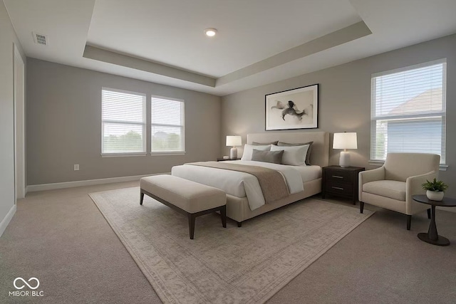 17255 Seaboard Pl, Noblesville, IN 46060 - bedroom with a raised ceiling and light carpet