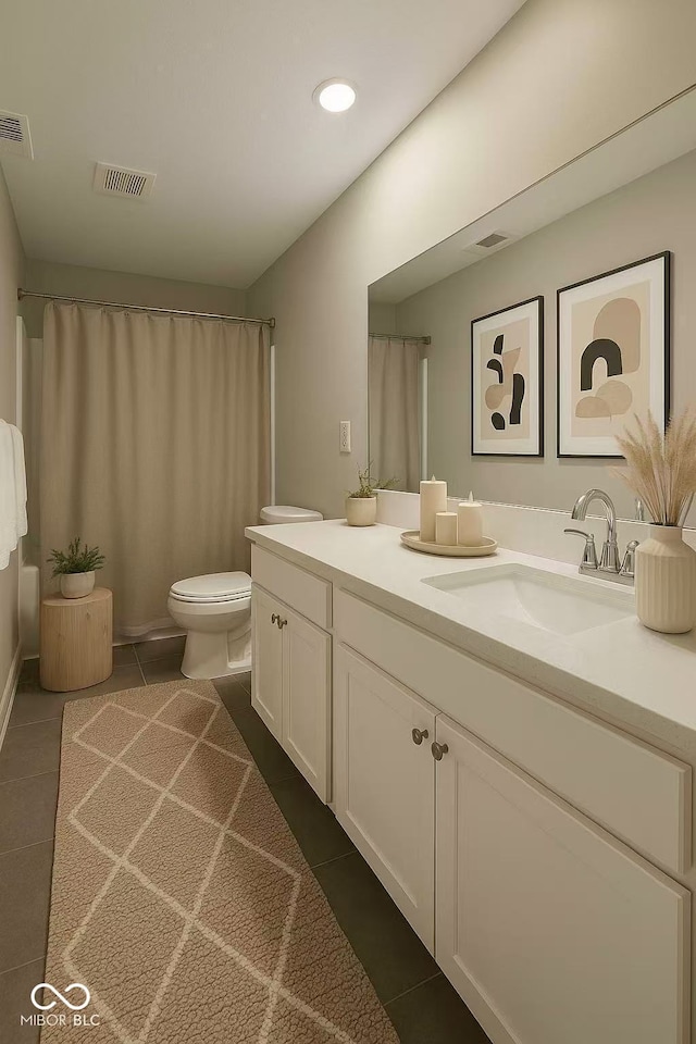 17255 Seaboard Pl, Noblesville, IN 46060 - full bath featuring tile patterned floors, vanity, and recessed lighting