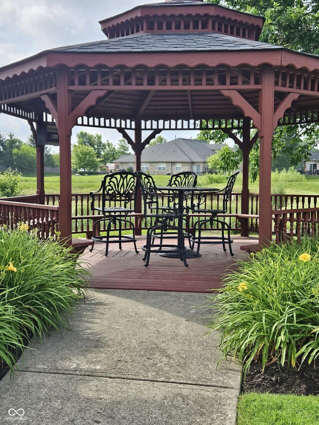 6956 Park Square Dr Unit D, Avon, IN 46123 - view of community with a gazebo and a deck