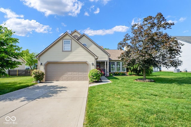 4342 Sequoia Ct, Greenwood, IN 46143 - traditional home featuring a garage, concrete driveway, and central air condition unit