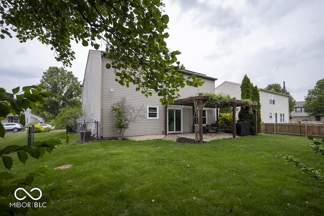 7657 Wheatgrass Ln, Noblesville, IN 46062 - rear view of house featuring a pergola, a patio, and central air condition unit