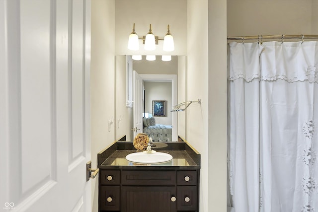 7635 Monte Carlo Way, Indianapolis, IN 46278 - bathroom with vanity, ensuite bathroom, and curtained shower