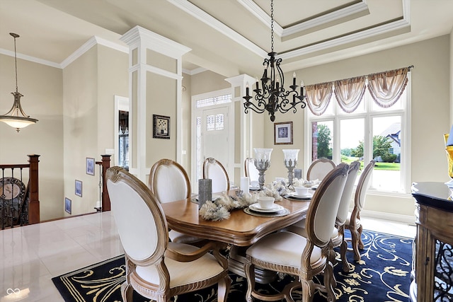 7635 Monte Carlo Way, Indianapolis, IN 46278 - dining space with plenty of natural light, a chandelier, and ornamental molding