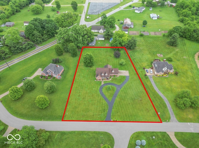 505 Jones Pl, Martinsville, IN 46151 - aerial view of property and surrounding area with property boundaries highlighted