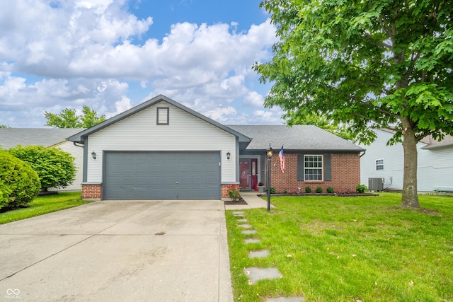 441 E Pine Ridge Dr, Westfield, IN 46074 - ranch-style home featuring brick siding, a garage, driveway, and a front lawn