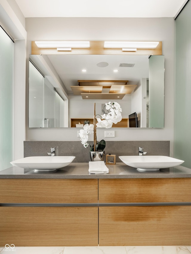 630 N College Ave Unit 409, Indianapolis, IN 46204 - bathroom with double vanity