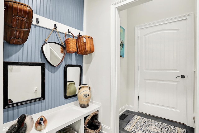 1135 Maclaren Ct, Franklin, IN 46131 - mudroom with wallpapered walls and baseboards