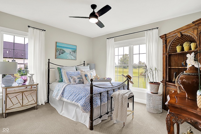 1135 Maclaren Ct, Franklin, IN 46131 - carpeted bedroom with multiple windows and ceiling fan