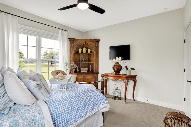 1135 Maclaren Ct, Franklin, IN 46131 - carpeted bedroom with baseboards and a ceiling fan