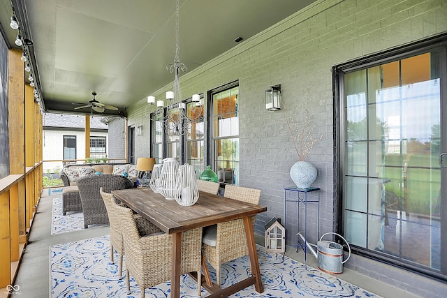 1135 Maclaren Ct, Franklin, IN 46131 - sunroom with a ceiling fan