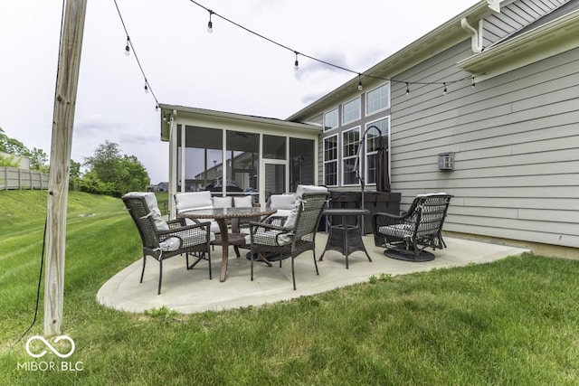 2502 Colinbrook Pkwy, Greenwood, IN 46143 - view of patio featuring a sunroom and an outdoor living space