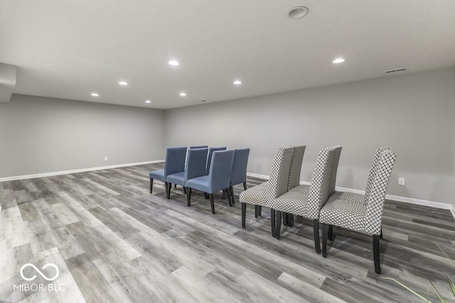 2502 Colinbrook Pkwy, Greenwood, IN 46143 - sitting room with recessed lighting, baseboards, and wood finished floors