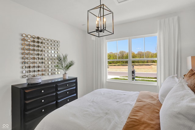 942 Shadow Dr, Danville, IN 46122 - bedroom featuring a chandelier