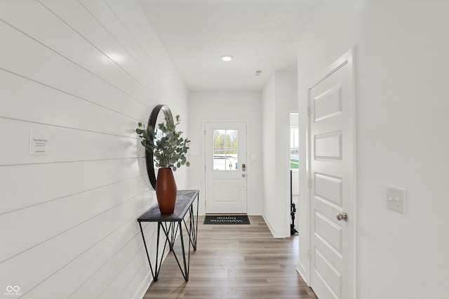 942 Shadow Dr, Danville, IN 46122 - entryway with wood finished floors, baseboards, and recessed lighting