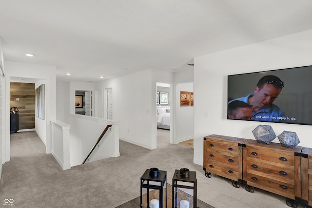 942 Shadow Dr, Danville, IN 46122 - living area featuring carpet floors, recessed lighting, and baseboards