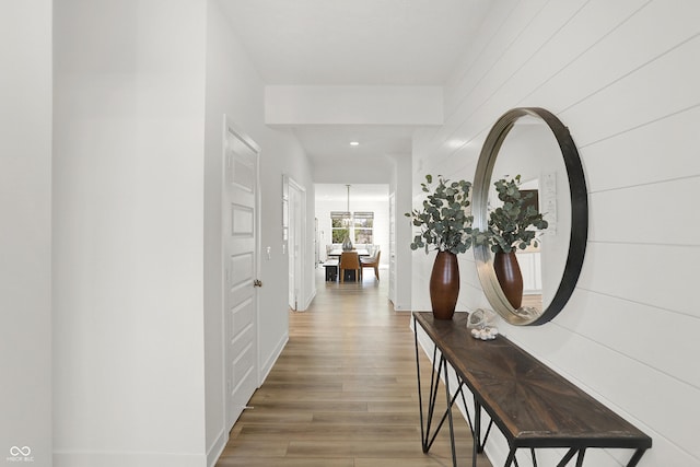 942 Shadow Dr, Danville, IN 46122 - hall featuring wood finished floors and recessed lighting