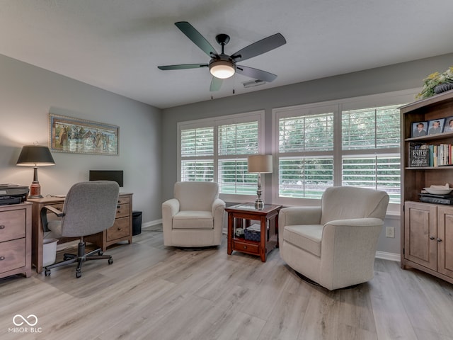 5351 Abbington Ave, Plainfield, IN 46168 - office with light wood-style floors and a ceiling fan