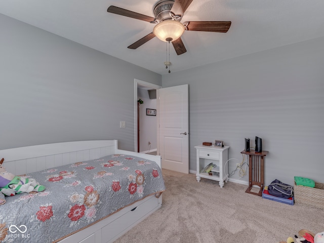 5351 Abbington Ave, Plainfield, IN 46168 - bedroom featuring light carpet and ceiling fan